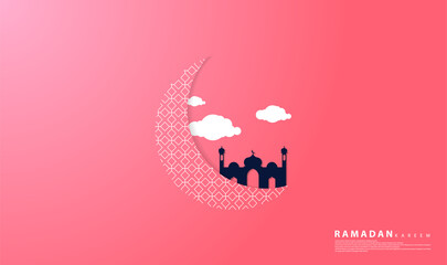 Obraz premium Ramadan-themed design with paper cut style, suitable for ramadan-themed backgrounds, greeting cards, web, covers, templates, cards and etc.