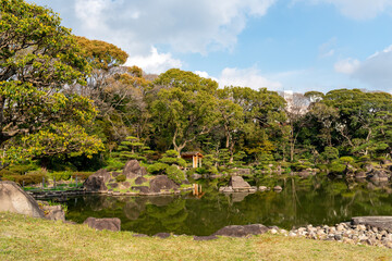 Keitakuen, pure Japanese style garden in Osaka, Japan