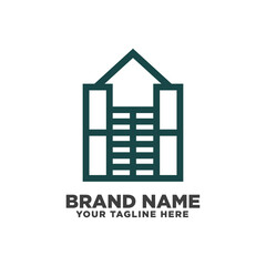 Upward home building logo design template