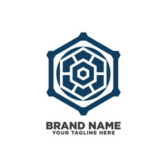 Creative hexagon logo design template