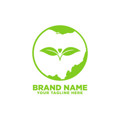 World eco green logo design template