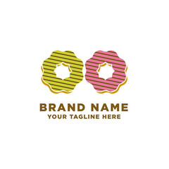 Two delicious donuts or pudding logo design vector