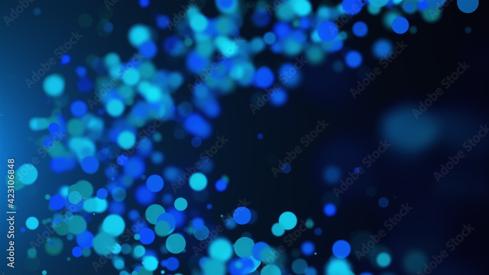 Poster shimmering stream rushing by curving 3d render line. dusty burst energy in outer fantasy space flyin