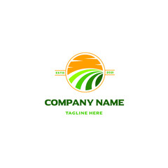 Vector logo design illustration of agriculture business.