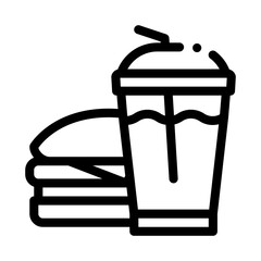 unhealthy fast food line icon vector illustration