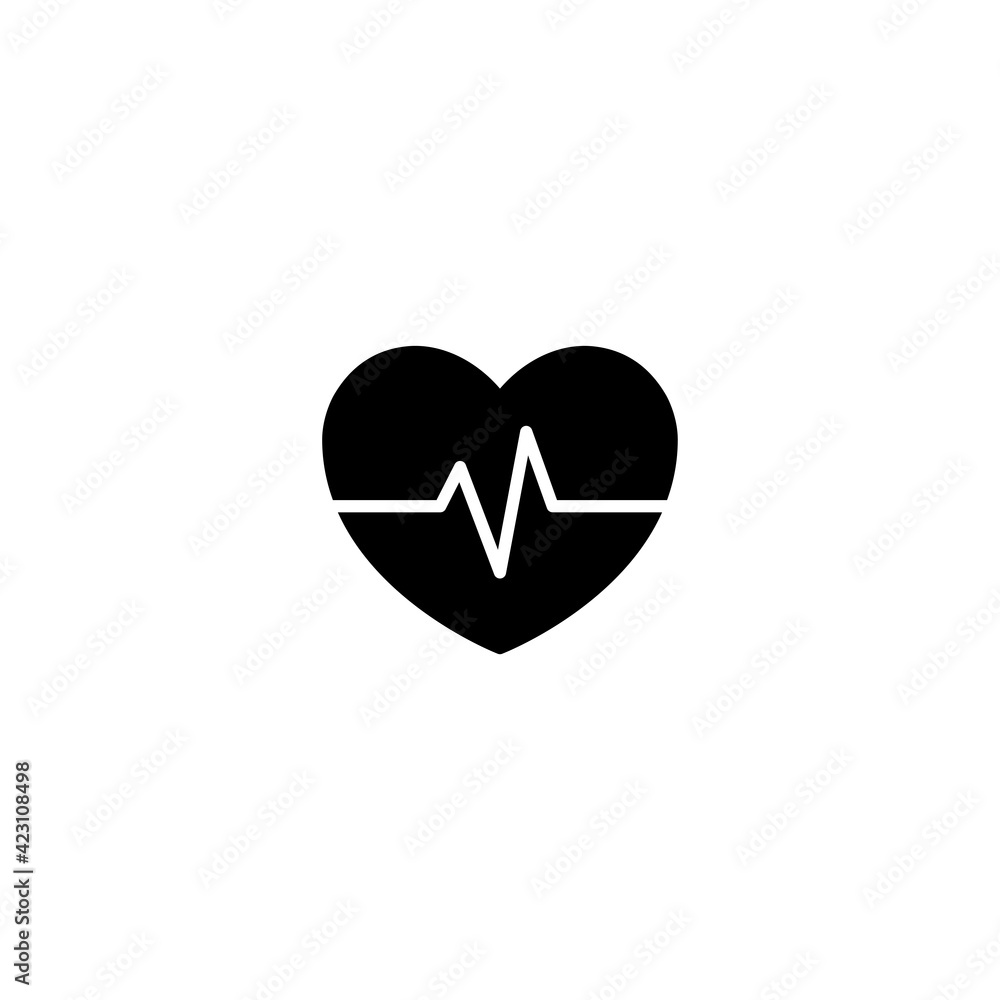 Poster heart pulse icon vector for web, computer and mobile app