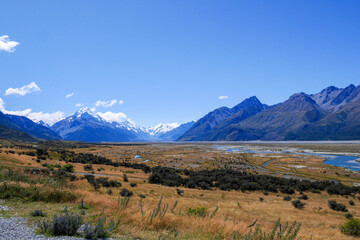 Glacier valley, Mount Cook, New Zealand