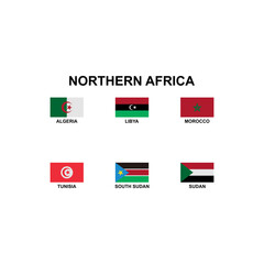 the flags of country in the northern africa icon set vector sign symbol
