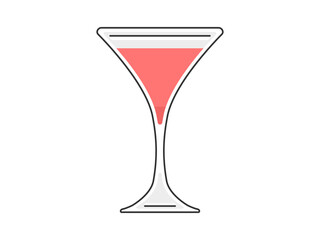 グラスに入ったカクテルのイラスト