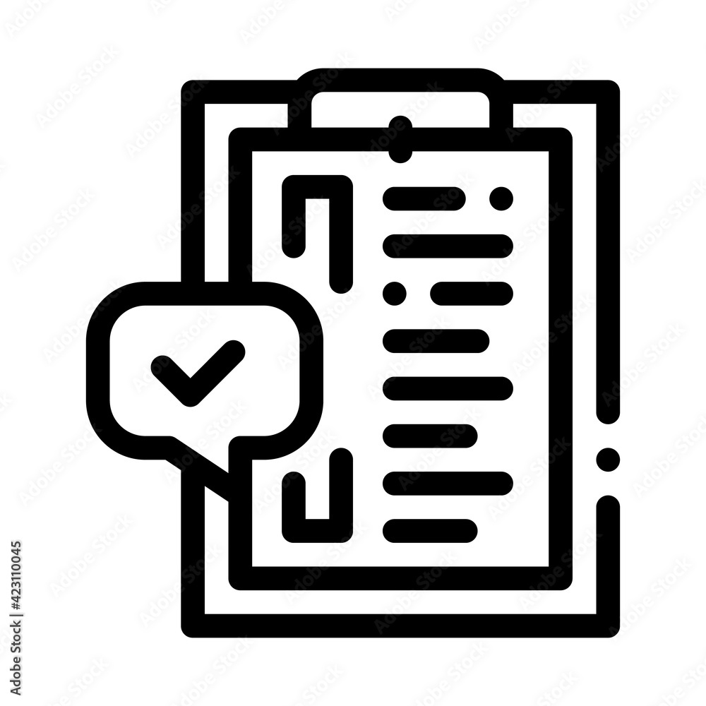 Aufkleber task list of audit line icon vector illustration