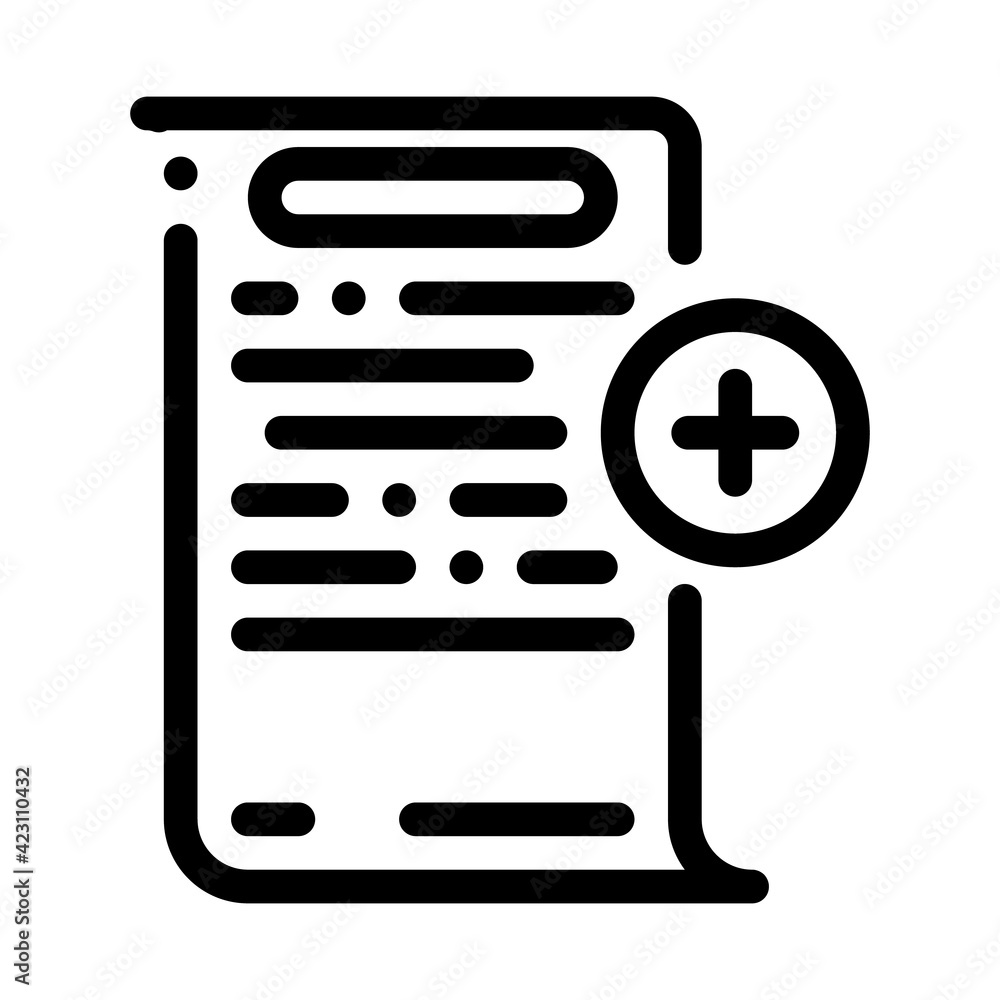 Aufkleber adding financial document for audit line icon vector illustration