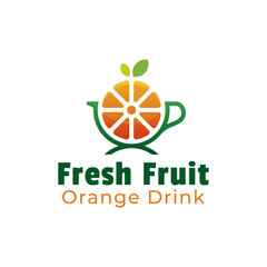 modern logos of juice orange, fresh fruit and healthy drink logo symbol icon design