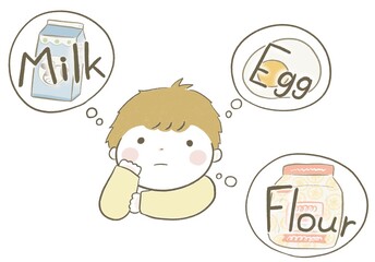 牛乳卵小麦粉アレルギー悩む男の子