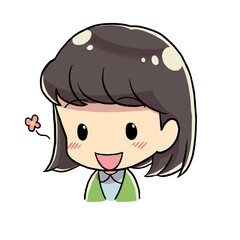 ゴキゲンな女性 デフォルメキャラ お花