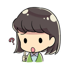 よくわかっていない女性 デフォルメキャラ はてなマーク