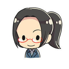 メガネの先生 デフォルメキャラ 笑顔