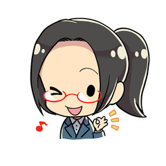 ゴキゲンなメガネの先生 デフォルメキャラ