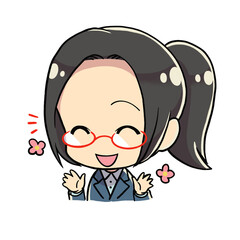 ハッピーなメガネの先生 デフォルメキャラ