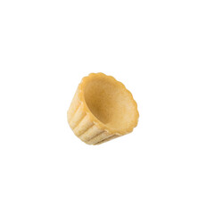 Tartlet for filling with caviar or salad isolated on a white background.