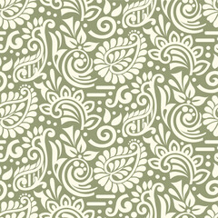 Fototapeta na wymiar Traditional Asian seamless paisley pattern design