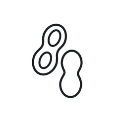 Peanuts icon. Vector linear icon, contour, shape, outline isolated on a white background. Thin line. Modern design. Nuts