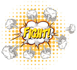 Comic speech bubble with fight text