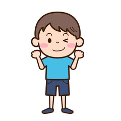 片目ウインクの男の子(幼児)