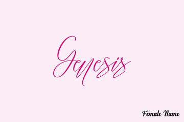 Genesis-Female Name Typography Text On Pink Background