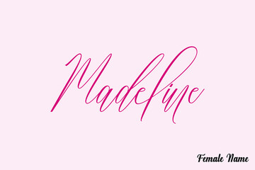 Peyton-Female Name Calligraphy Dork Pink Color Text On Pink Background