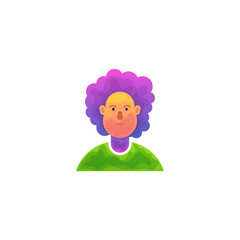 frizzy man head illustration abstract logo design