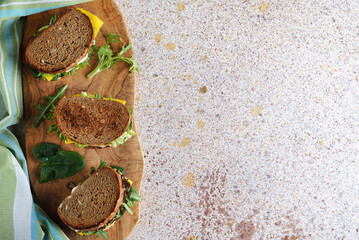 Veggie sandwich with vegetables and herbs