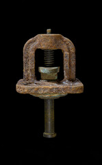 The old valve on a black background