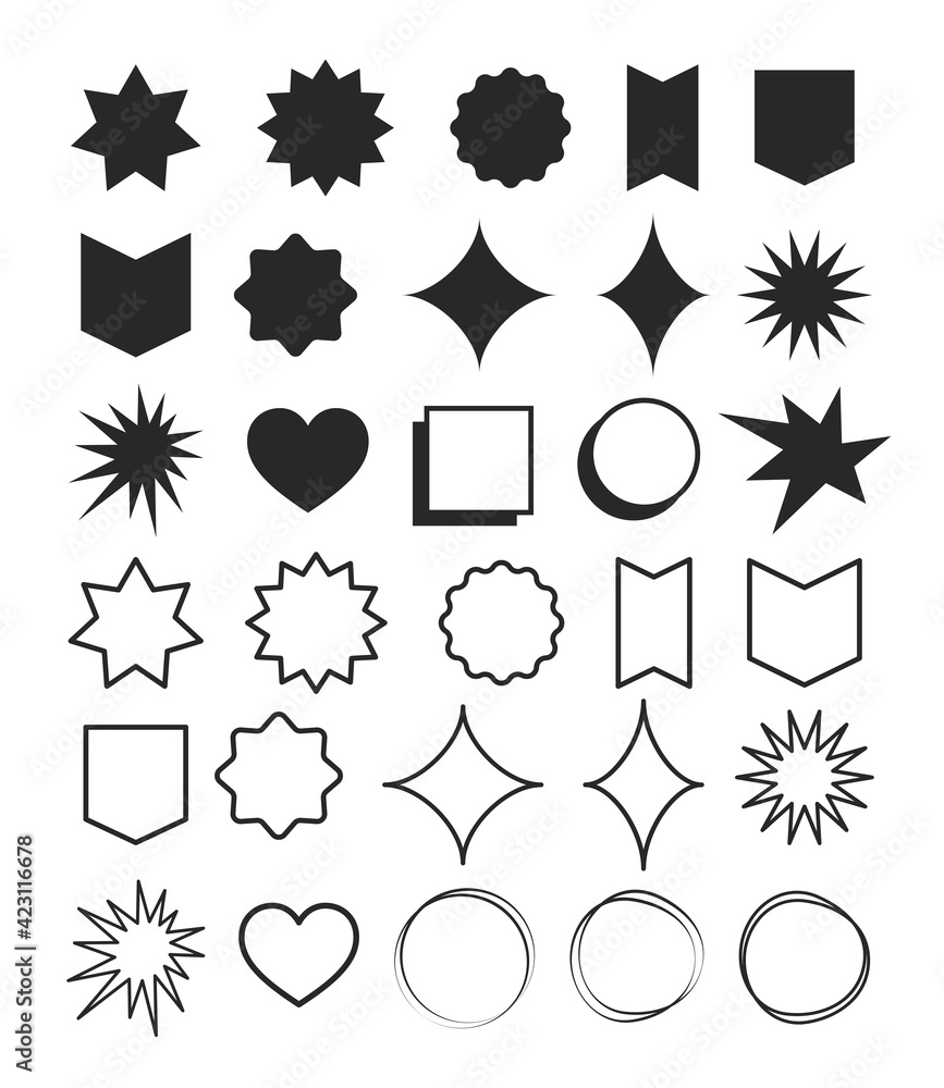 Poster geometric shapes element design set. symbol with shape and line geometric design.
