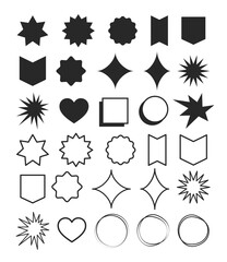 Geometric shapes element design set. Symbol with shape and line geometric design.
