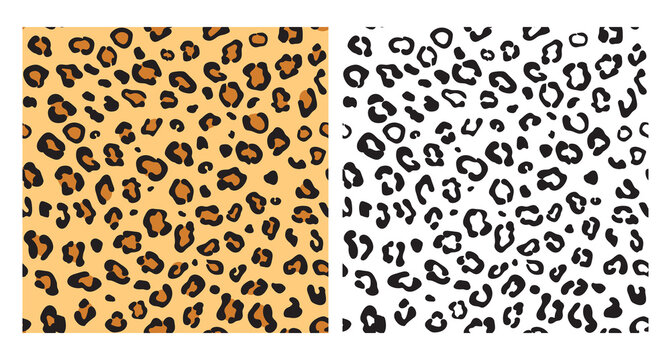 Leopard seamless pattern background. Leopard texture with color pattern and black pattern isolated design.