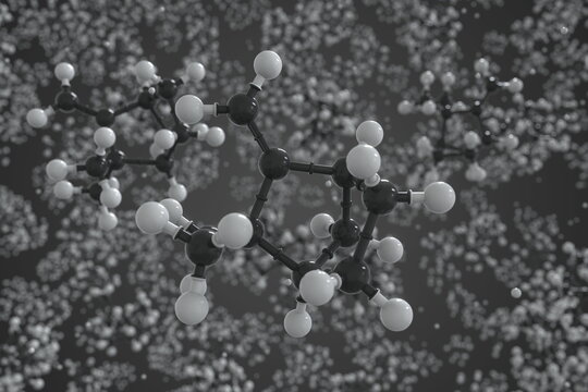 Camphene molecule. Ball-and-stick molecular model. Chemistry related 3d rendering © Alexey Novikov