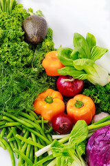 Assortment of fresh healthy vegetables. Diet concept.