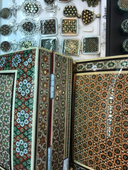 shiraz, Iran - march 28, 2017:  photos of antiques in traditoinal market in shiraz