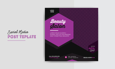 Beauty Salon Social Media Banner Template | Social Media Post square flyer template