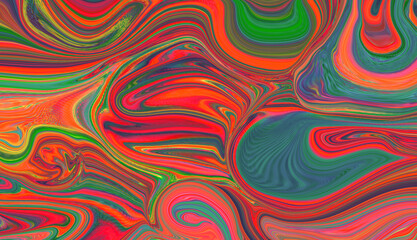 Multicolored streaks on a red background