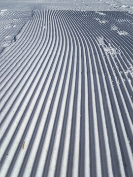 interesting traces of stripes in the snow