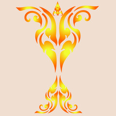 Vector illustration. Thai art pattern or Line Thai background wallpaper design texture.