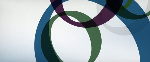 Obraz premium Ring geometric shapes, o letter repetition wallpaper. Abstract background for business or technology presentations, internet posters or web brochure covers