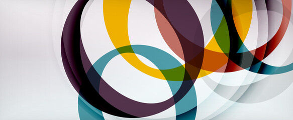 Obraz premium Ring geometric shapes, o letter repetition wallpaper. Abstract background for business or technology presentations, internet posters or web brochure covers