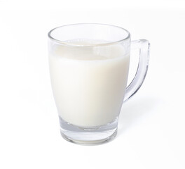 glass of milk isolated on whie