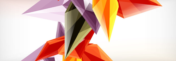 Vector 3d triangles and pyramids abstract background for business or technology presentations, internet posters or web brochure covers