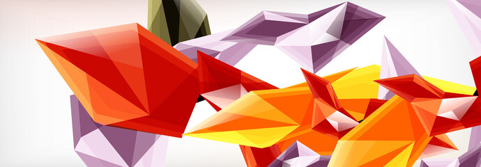 Obraz premium Vector 3d triangles and pyramids abstract background for business or technology presentations, internet posters or web brochure covers