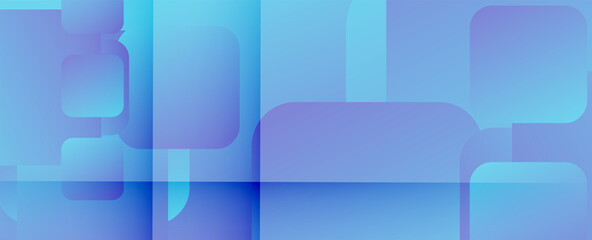 Square shapes composition geometric abstract background. 3D shadow effects and fluid gradients. Modern overlapping forms