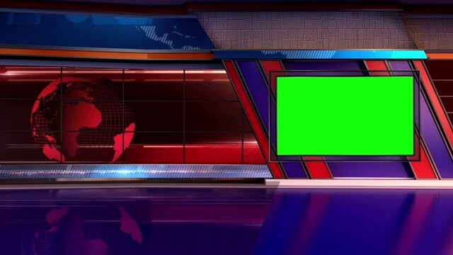 3d Virtual News Studio Set Green Screen