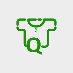logo letter q with t shirt vector design	